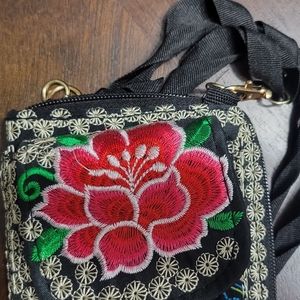 NWOT Embroidered floral crossbody